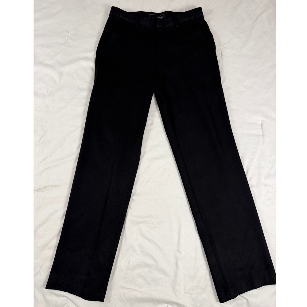 Oobe Mens Flat Front Chino Pants Black‎ Straight Leg Trousers 30/32